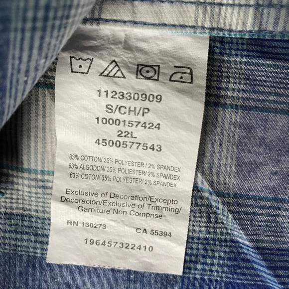 Wrangler Men’s Western Botton Down Shirt Size S - Picture 4 of 6